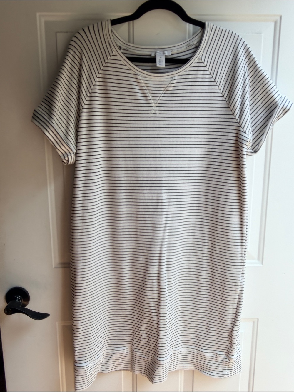 Daily Ritual white black stipe t-shirt dress sz Large